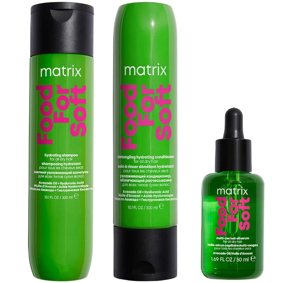Matrix Food for Soft Hydrating Shampoo, Conditioner and Hair Oil with Avocado Oil and Hyaluronic Acid for Dry Hair Routine Image 1