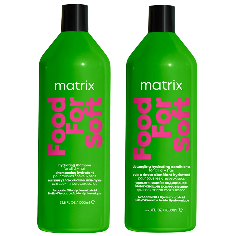 Matrix Food for Soft Hydrating 1000ml Shampoo and Conditioner with Avocado Oil and Hyaluronic Acid for Dry Hair Duo Image 1