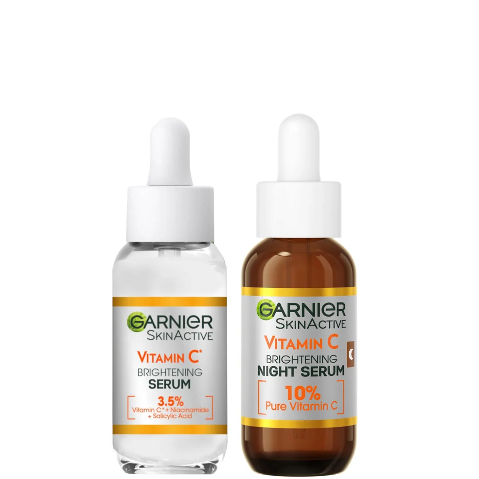 Garnier Vitamin C Day and Night Serum Set for Face, Anti-Dark Spots and Brightening 30ml Image 1