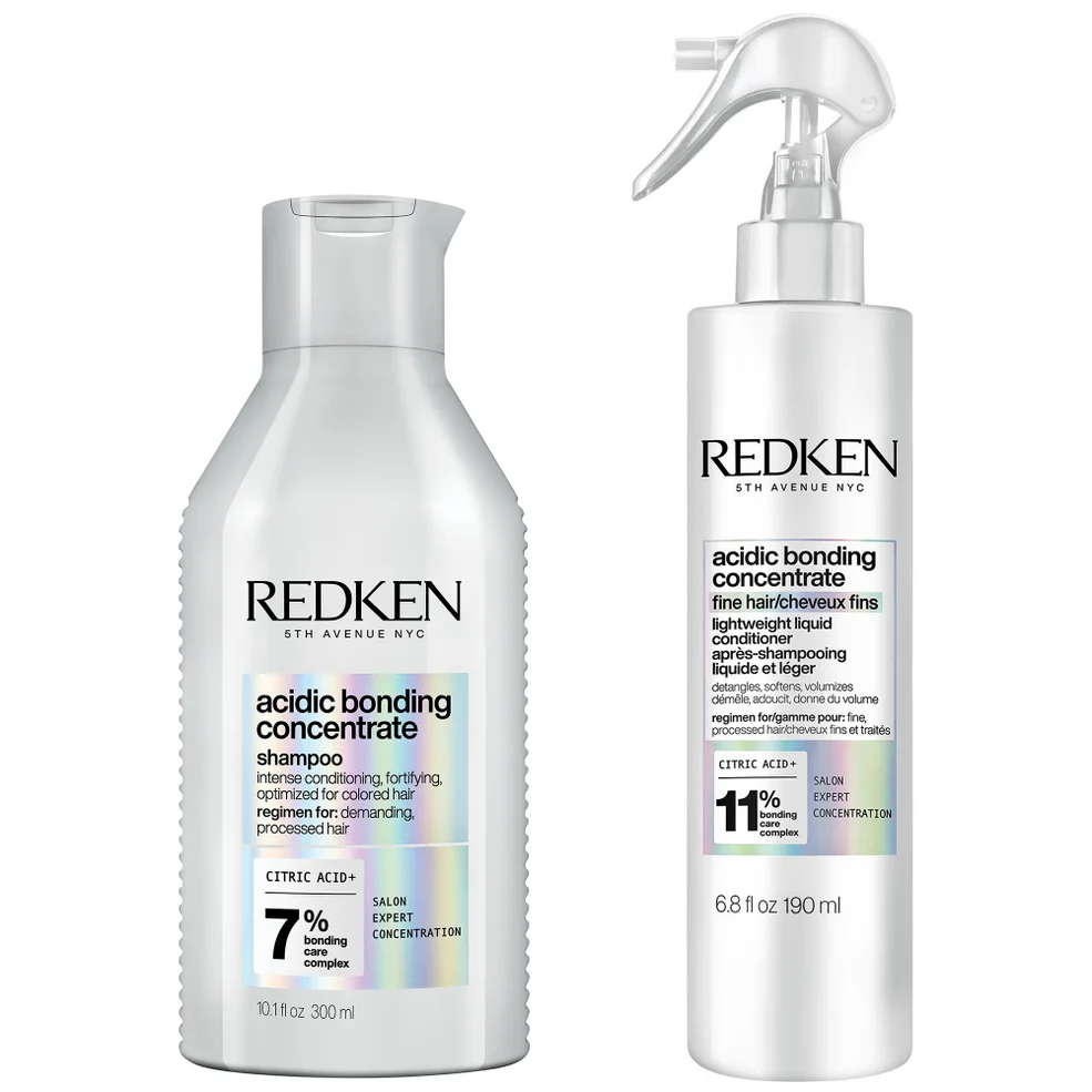 Redken Acidic Bonding Concentrate Shampoo and Lightweight Liquid Conditioner Bond Repair Bundle for Fine Hair Image 1