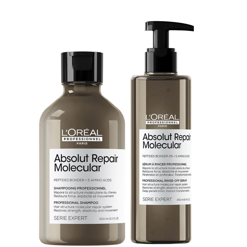 L'Oréal Professionnel Serie Expert Absolut Repair Molecular Shampoo and Rinse-off Serum Duo for Damaged Hair Image 1