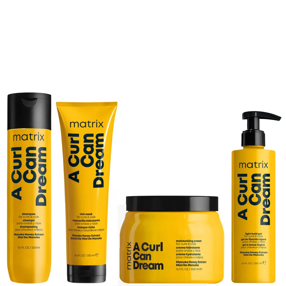 Matrix A Curl Can Dream Manuka Honey Infused Shampoo, Mask, Leave-in Cream and Hair Gel for Curls and Coils Image 1