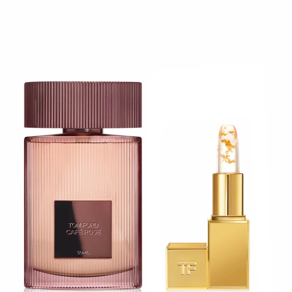 TOM FORD Café Rose Eau de Parfum 50ml and Lip Bundle Image 1
