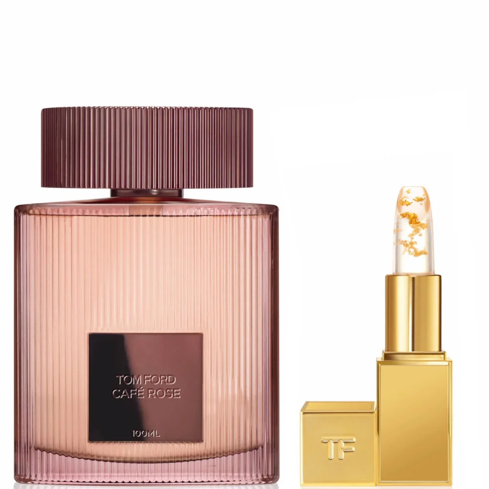 TOM FORD Café Rose Eau de Parfum 100ml and Lip Bundle Image 1