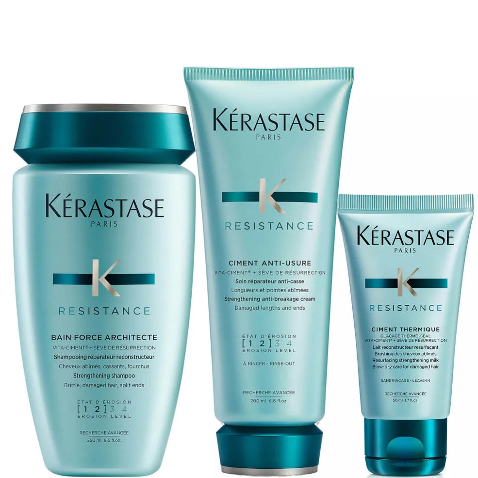 Kérastase Resistance Strengthening Duo for Fine/Medium Hair and Free Travel Size Heat Protector Image 1