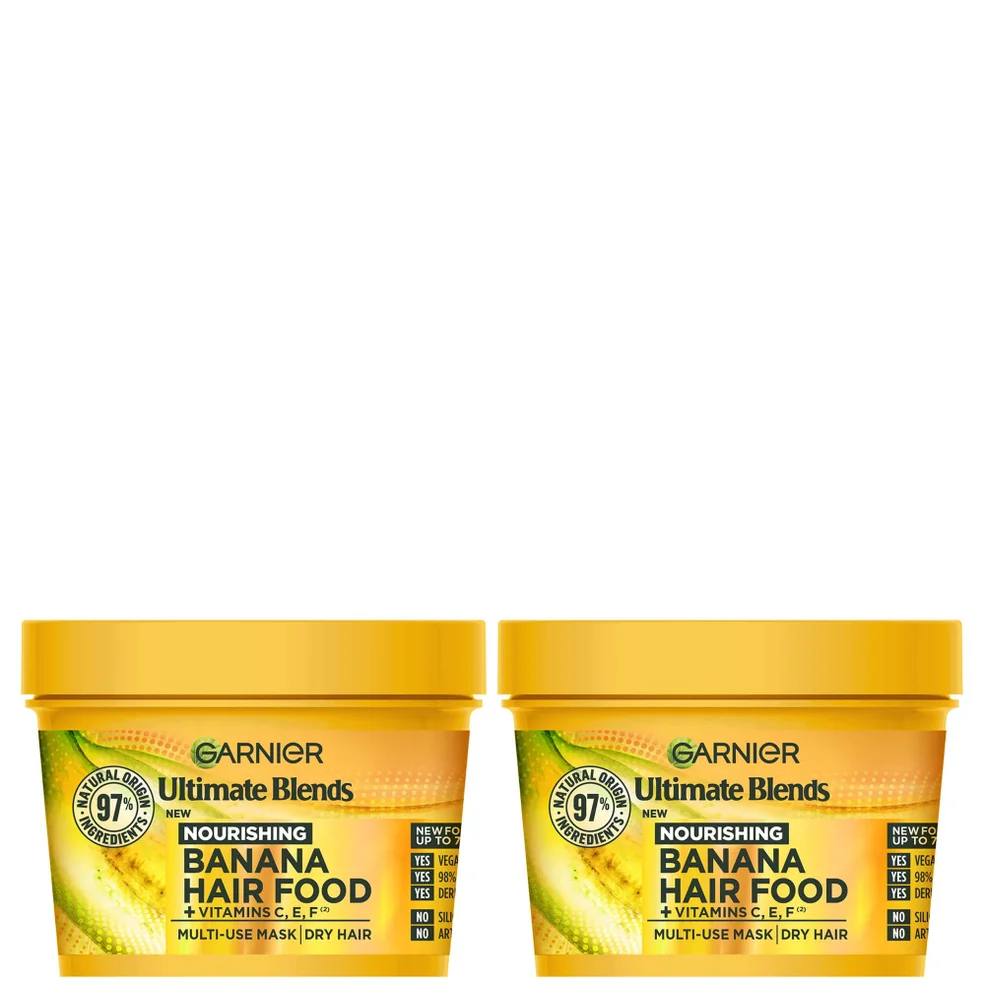 Garnier Ultimate Blends Banana 3-in-1 Dry Hair Mask Duo Image 1