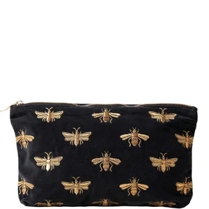Elizabeth Scarlett Honey Bee Charcoal Velvet Everyday Pouch - Option Everyday Pouch