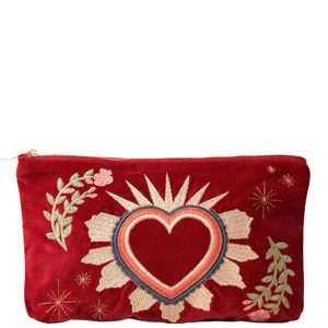 Elizabeth Scarlett Sacred Heart Rouge Velvet Everyday Pouch - undefined undefined