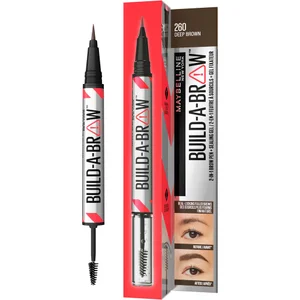 Maybelline Build-A-Brow 2 Easy Steps Eye Brow Pencil and Gel (Various Shades) - Shade Deep Brown