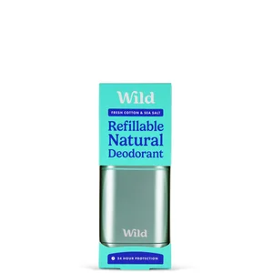 Wild Fresh Cotton and Sea Salt Deodorant in Aqua Case 40g - Option Aqua