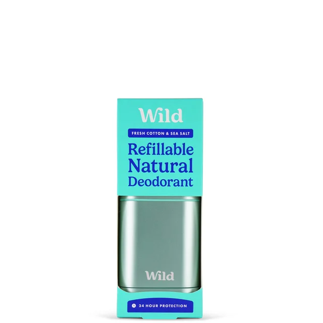 Wild Fresh Cotton and Sea Salt Deodorant in Aqua Case 40g