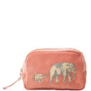 Elizabeth Scarlett Elephant Conservation Collection Coral Velvet Cosmetics Bag