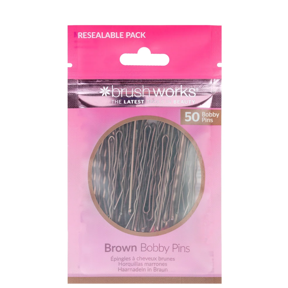 brushworks Brown Bobby Pins Image 1