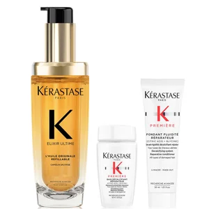 Kérastase Elixir Ultime L'Huile Originale Hair Oil 75ml for all hair types with Mini Deluxe Première Shampoo 30ml and Conditioner 30ml Duo - undefined undefined