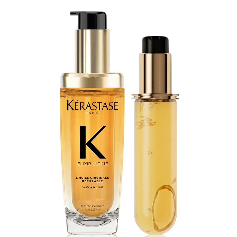 Kérastase Elixir Ultime L'Huile Originale Hair Oil 75ml for All Hair Types with 75ml Refill Bundle Image 1