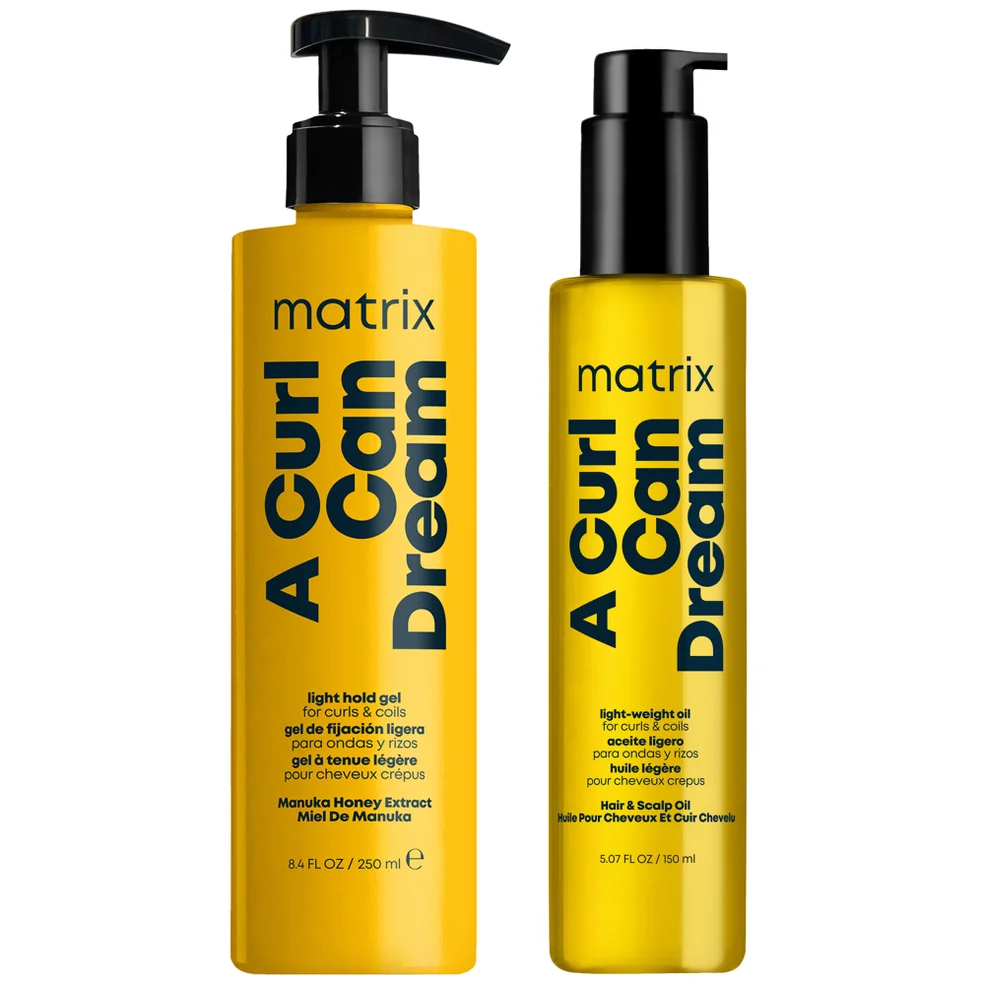 Matrix A Curl Can Dream Defining Light Hold Hair Gel 250ml and Moisturising Hair Oil 150ml Bundle for Curls and Coils Image 1