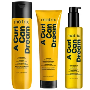 Matrix A Curl Can Dream Cleansing Shampoo 300ml, Hair Mask 250ml and Moisturising Hair Oil 150ml Bundle for Curls and Coils - undefined undefined