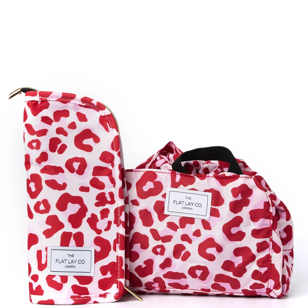 The Flat Lay Co. X LookFantastic Makeup Bag Duo in Pink Leopard Image 1