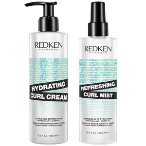 Redken Hydrating Curl Defining Cream and Refreshing Curl Hair Mist Bundle for Curly and Coily Hair - undefined undefined