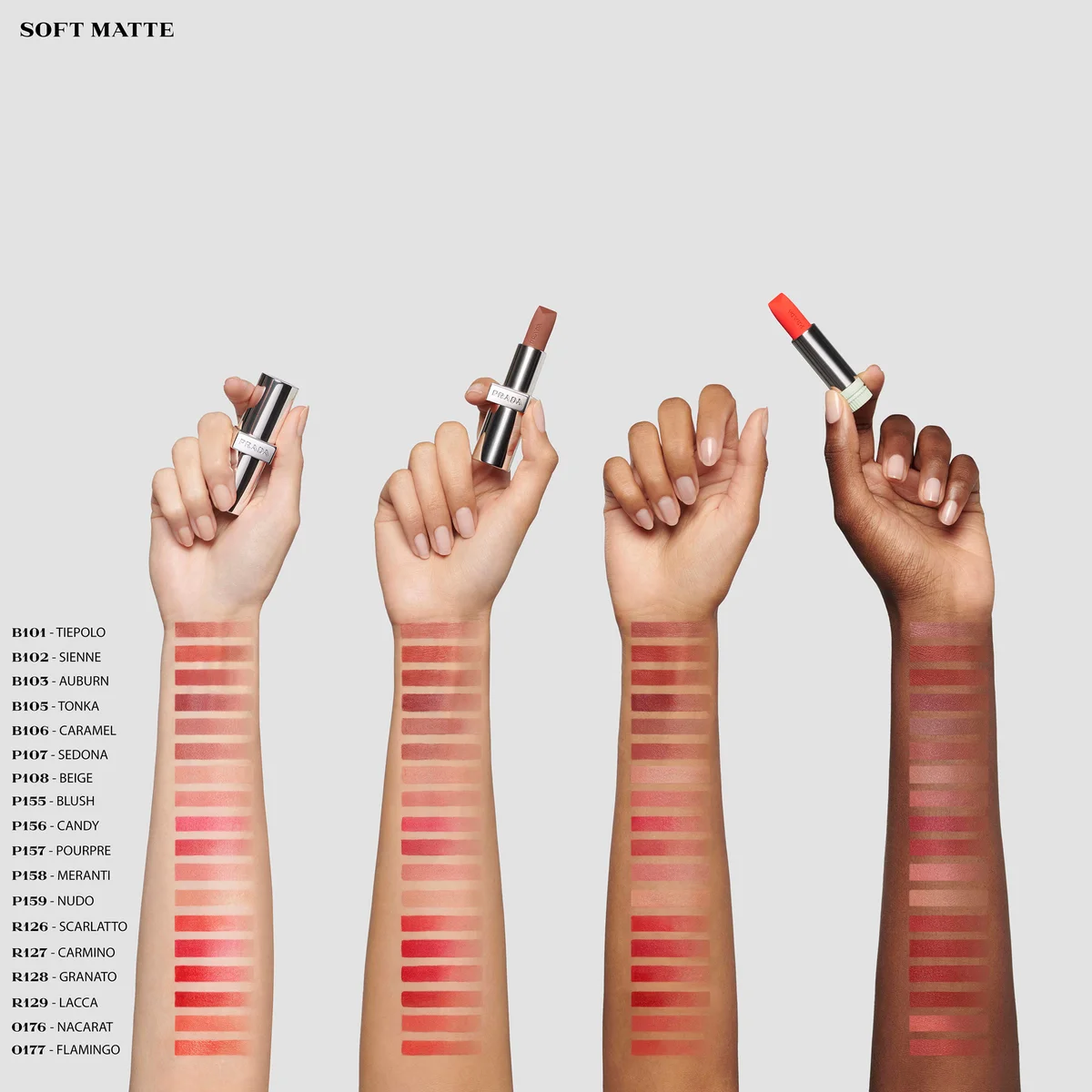 Prada Soft Matte Nude Refillable Lipstick (Various Shades