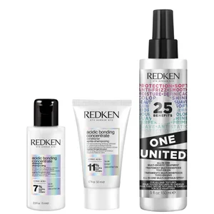 Redken Acidic Bonding Concentrate Shampoo and Conditioner with One United Spray Bundle for Healthy Looking Hair - undefined undefined