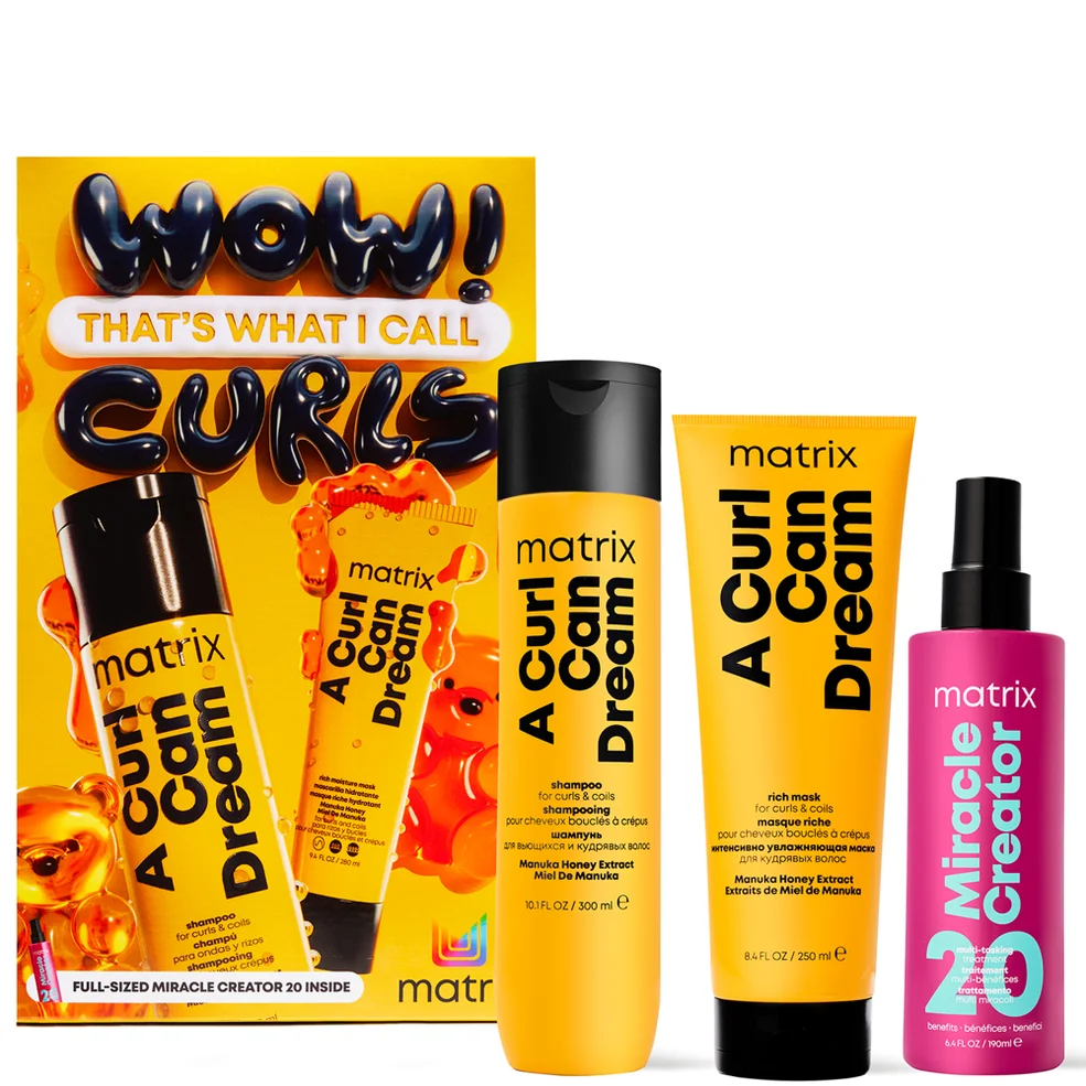 Matrix A Curl Can Dream Shampoo, Hair Mask and Miracle Creator Haircare Gift Set for Moisturising and Defining Curls/Coils Image 1