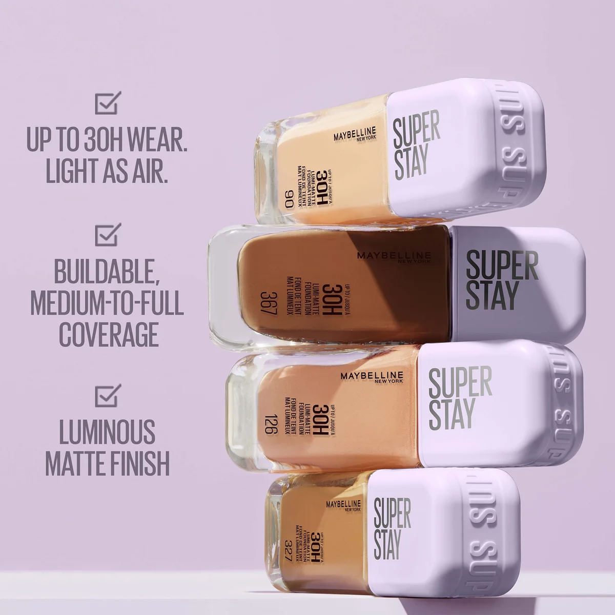 Maybelline Super Stay up to 30H Lumi-Matte Foundation 35ml (Various Shades) Image 3
