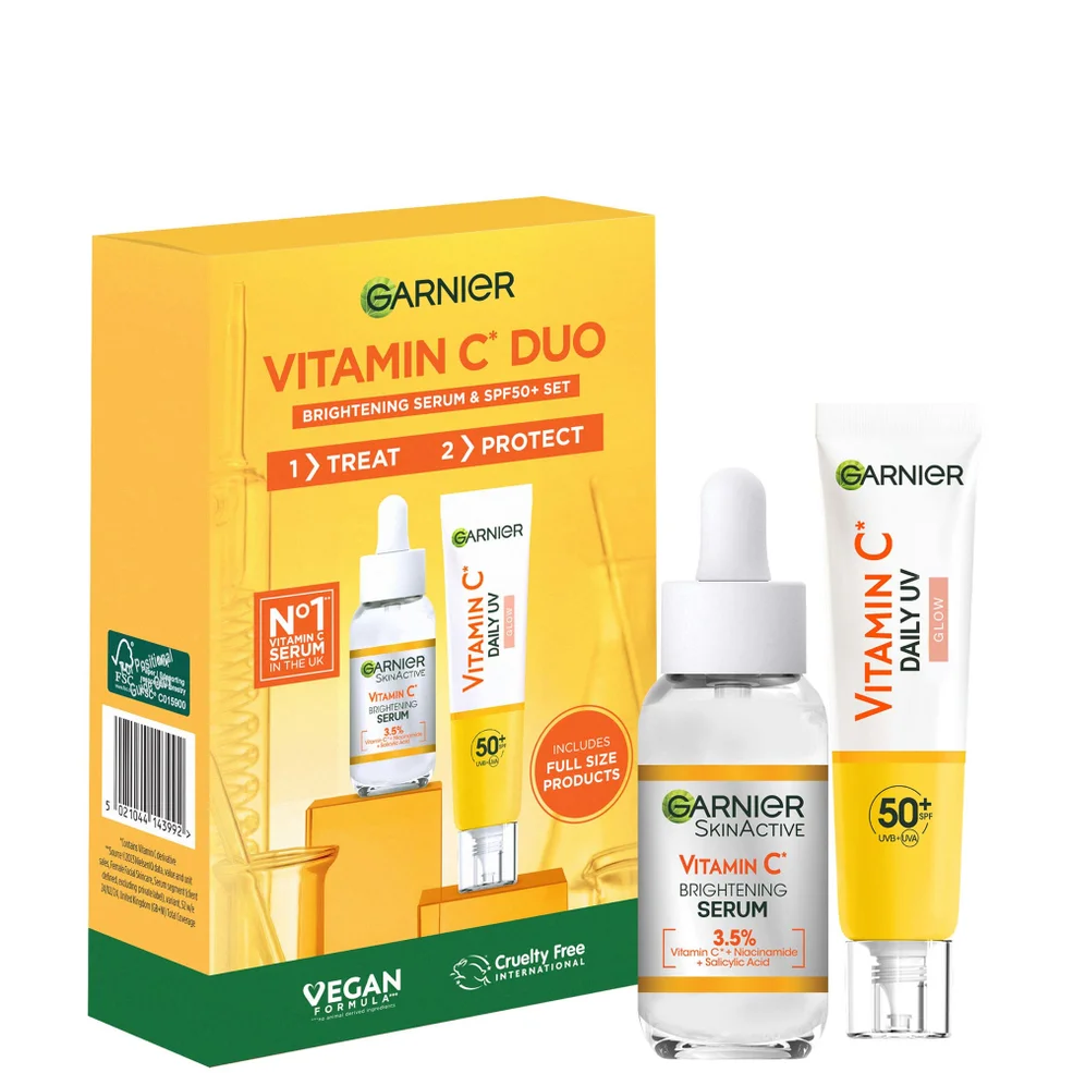 Garnier Vitamin C Brightening Serum & Glow UV Fluid SPF 50+ Face Duo Set Image 1