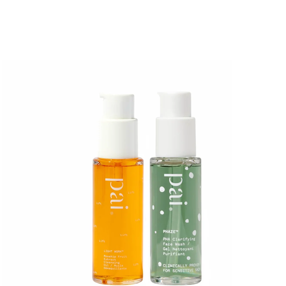 Pai Skincare Double Cleanse Duo - Light Work Rosehip Cleansing Oil 28ml and Phaze Rebalancing PHA Cleanser 28ml Image 1