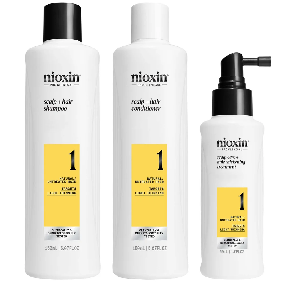 NIOXIN Scalp and Hair Thickening System 1 for Natural Hair with Light Thinning Trial Kit Image 1