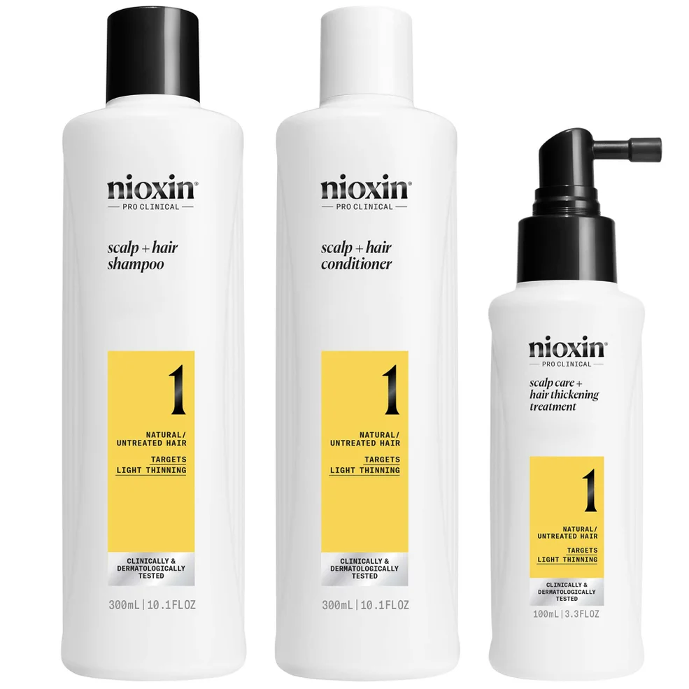 NIOXIN Scalp and Hair Thickening System 1 for Natural Hair with Light Thinning Loyalty Kit Image 1