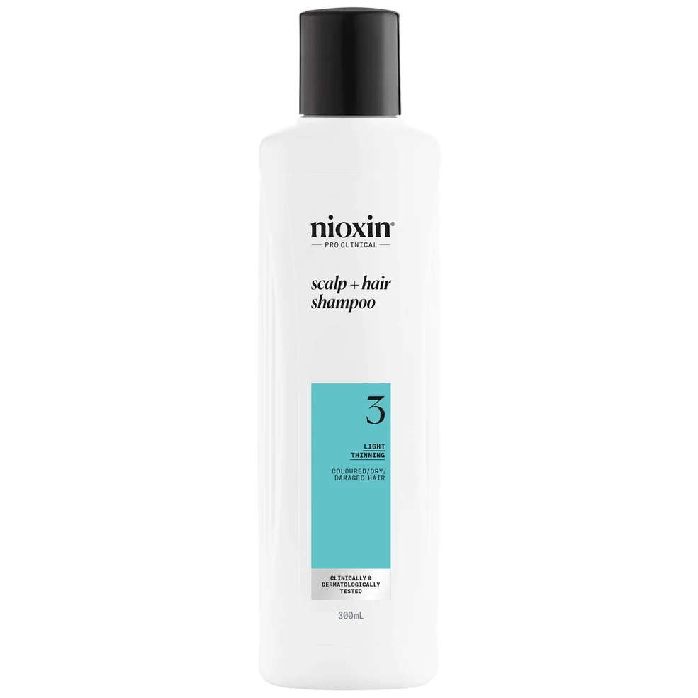 NIOXIN Scalp and Hair Thickening System 3 Shampoo for Coloured Dry and Damaged hair with Light Thinning 300ml Image 1
