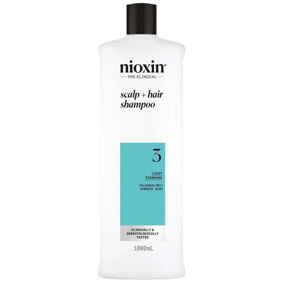 NIOXIN Scalp and Hair Thickening System 3 Shampoo for Coloured Dry and Damaged Hair with Light Thinning 1L Image 1