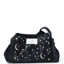 The Flat Lay Co. Drawstring Makeup Bag in Embroidered Celestial Blue Velvet