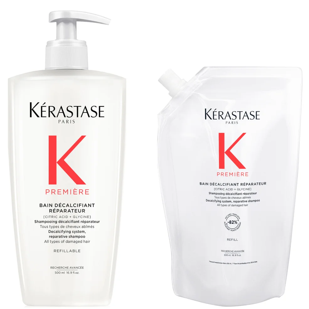 Kérastase Première Refillable Shampoo and Refill Pouch Duo for Damaged Hair with Pure Citric Acid and Glycine 500ml Image 1