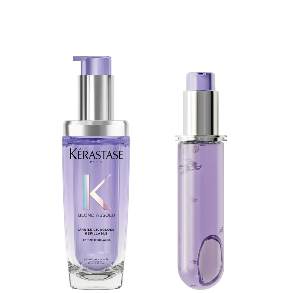 Kérastase Blond Absolu L’Huile Cicagloss Refillable Hair Oil 75ml and Refill Capsule Duo for Blonde or Lightened Hair Image 1