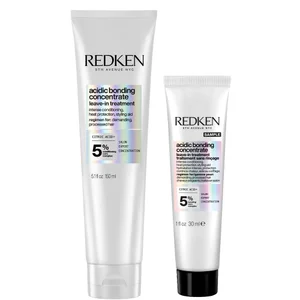 Redken Acidic Bonding Concentrate Leave-In Treatment 150ml with Travel Size Leave-In Treatment 30ml, Bond Repair Bundle - undefined undefined
