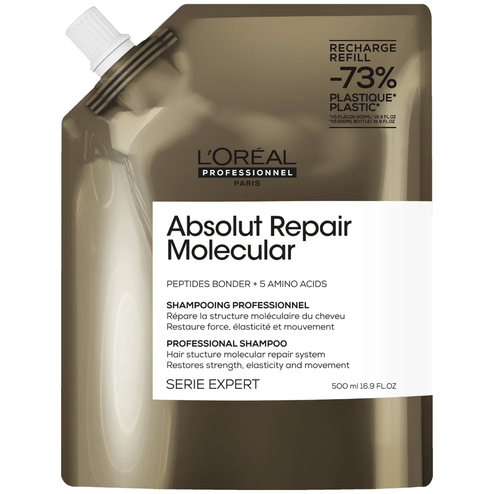 L'Oréal Professionnel Absolut Repair Molecular Shampoo Refill Pack 500ml for Damaged Hair Image 1