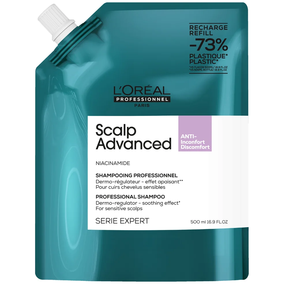 L'Oréal Professionnel Scalp Advanced Anti-Discomfort Shampoo Refill Pack 500ml for Itchy, Dry Scalp Image 1