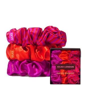 SILKE London Hair Scrunchies - Poppy Pack - Colour Pink and Orange