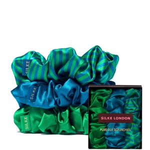 SILKE London Hair Scrunchies - Isla Pack - Colour Blue and Green