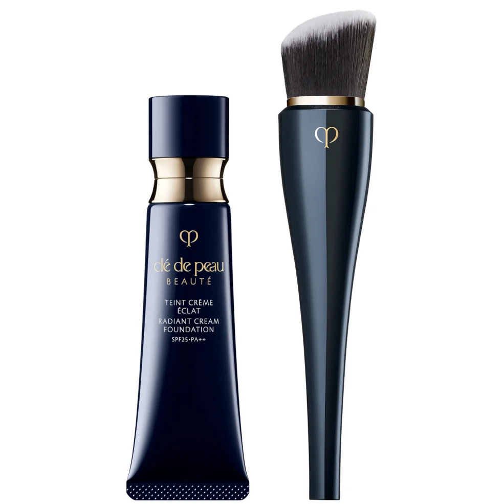 Clé de Peau Beauté Radiant Cream Foundation 21ml & Clé de Peau Beauté High Coverage Foundation Brush (Various Shades) Image 1