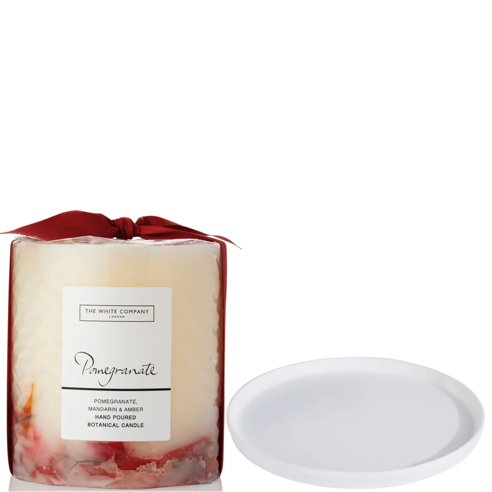 The White Company Pomegrante Botanical Candle and Plate - Medium Image 1