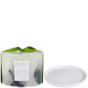The White Company Lime & Bay Botanical Candle and Plate - Large - Option Large Candle & Plate