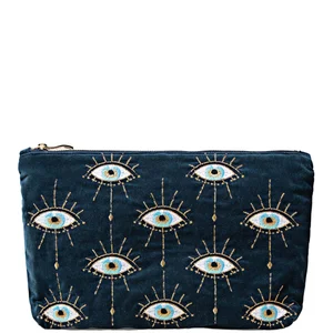 Elizabeth Scarlett Mystical Eye Ink Blue Velvet Everyday Pouch - Option Everyday Pouch
