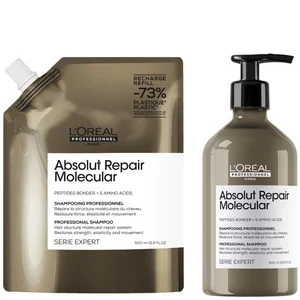L’Oréal Professionnel Absolut Repair Molecular Shampoo 500ml and Refill Pack 500ml for damaged hair - undefined undefined