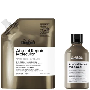 L’Oréal Professionnel Absolut Repair Molecular Shampoo 300ml and Refill Pack 500ml for damaged hair - undefined undefined