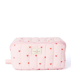 The Flat Lay Co. Marshmallow Flat Lay Makeup Box Bag - Sweet Pink Hearts - undefined undefined