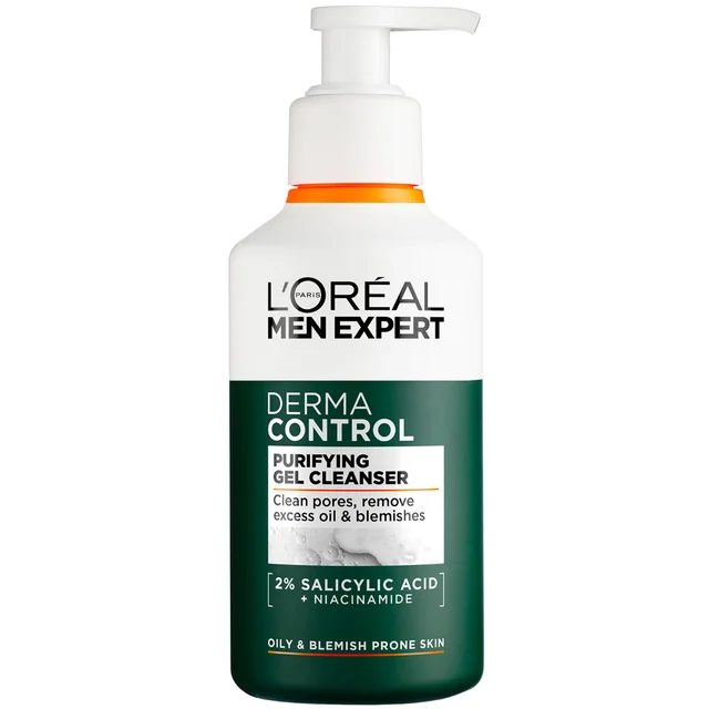 L'Oréal Men Expert Derma Control Purifying Cleansing Gel with 2% Salicylic acid + Niacinamide 260ml