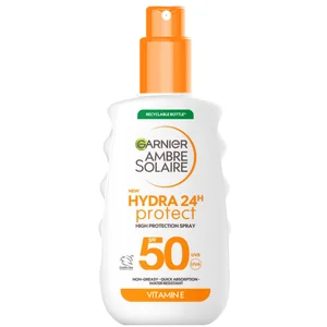 Garnier Ambre Solaire SPF 50 Hydra 24 Hour Protect High Protection UVB & UVA Hydrating Sun Cream Spray 150ml - undefined undefined